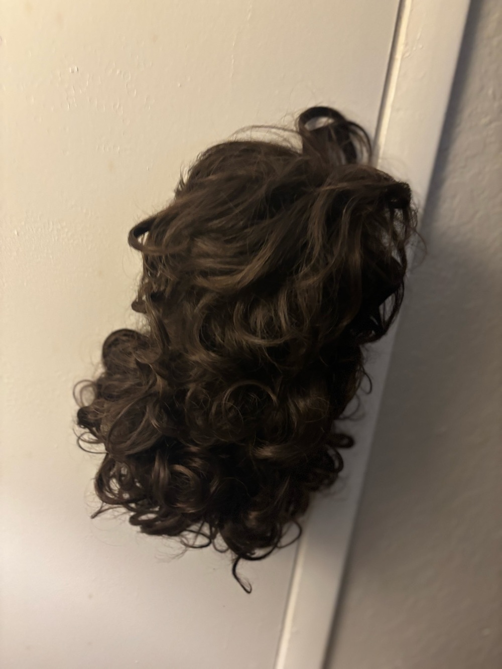 Voluminous Dark Brown Curly Clip-In Hairpiece